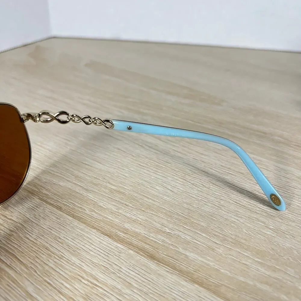 Tiffany & Co TF3049-B 6091/64 Sunglasses Pilot Gold Frames READ DESC 58-12-140